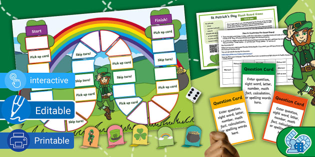 St Patrick's Day interactive online board game - ESL Kids Games