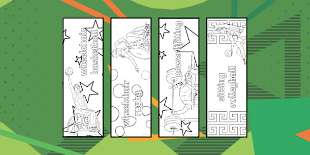 Invictus Multi-Sport Games Colouring Bookmarks - KS2