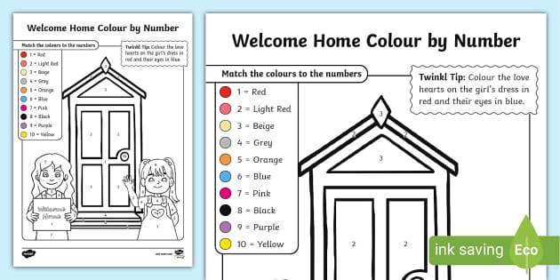 FREE! - Welcome Home Printable Colour-by-Number | Twinkl | KS1