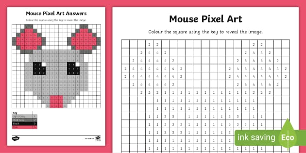 FREE! - Mouse Pixel Art Template (teacher made) - Twinkl