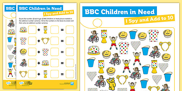 FREE! - EYFS BBC Children In Need I Spy And Add To 10