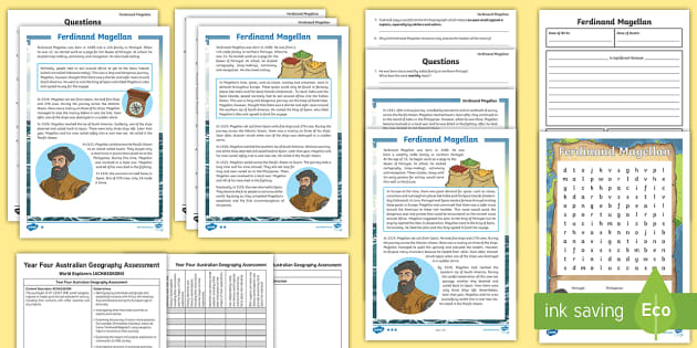 Ferdinand Magellan- History Passage and Assessment for Grades 5-8 - Classful