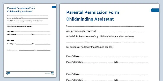 Childminder Assistant Permission Form