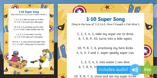 Superhero song - ESL worksheet by emorel14