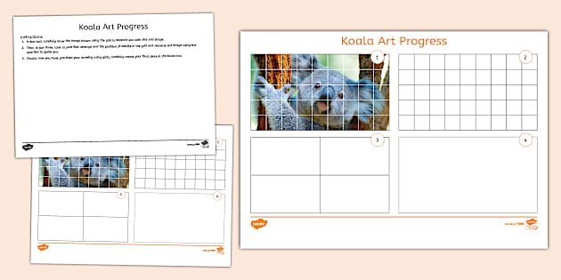 Koala Art Progress Template (teacher made) - Twinkl