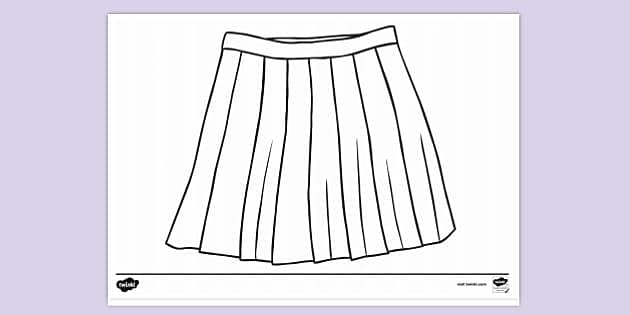 FREE! - School Skirt Colouring Sheet | Colouring Sheets | Twinkl