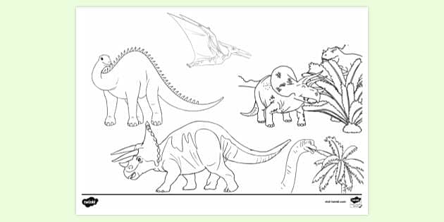 FREE! - Colouring Page of Cartoon Dinosaurs | Colouring Sheet