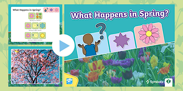 Twinkl Symbols: What Happens in Spring?|Trees Blossom Spring