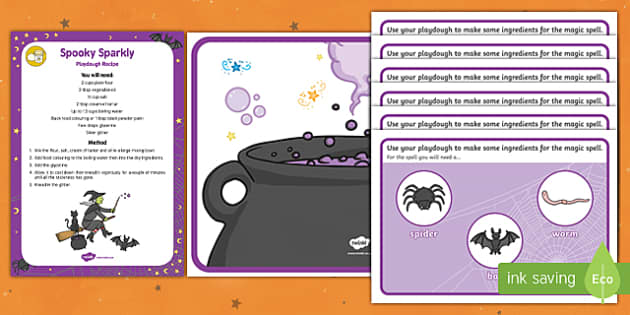 Spell Modelling Witch's Spell Modelling Dough Recipe and Mat Pack - Twinkl
