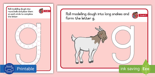 Gr. R Phonics: Letter G Modelling Dough Playmats - Twinkl