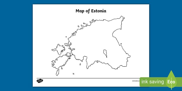 Estonia simple map outline - simplified country shape map vector