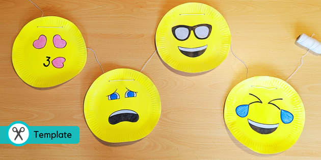 Paper Plate Craft for Kids: Emoji Masks » Crafts & Activities