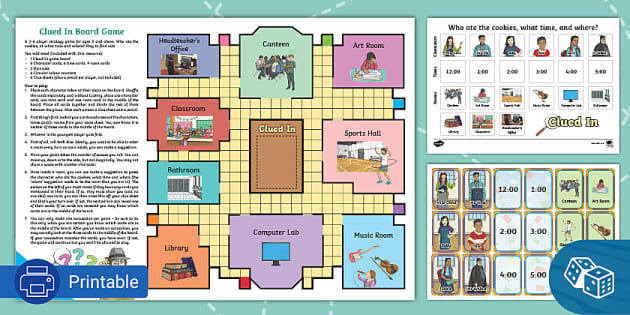 cluedo board game layout clipart