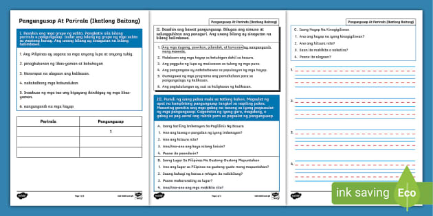 Pangungusap At Parirala Activity Sheet | Grade 3 | Twinkl