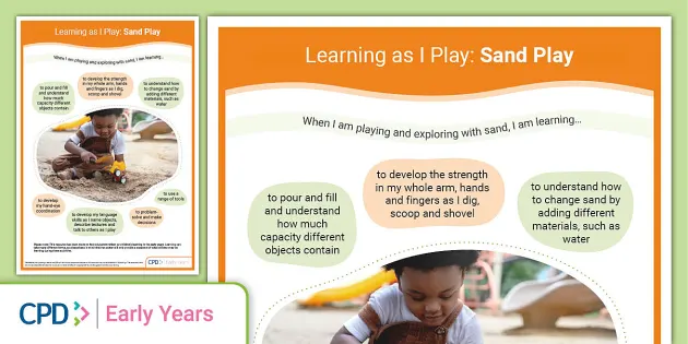 Learning as I Play Sand Play Poster CPD Early Years