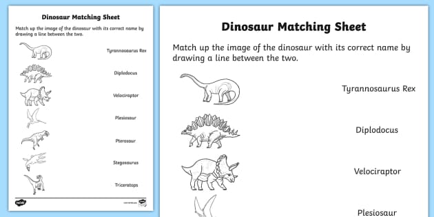 Dinosaur Match Up Dinosaur Match Up