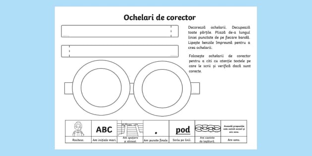 Ochelari de corector: Grilă de verificare pentru scriere – Activitate practică