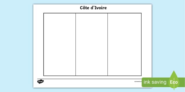 Côte d’Ivoire Country Flag Colouring Sheet