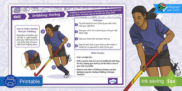 Grade 6 PE Invasion Games Dribbling Whizz Kids Hockey Poster