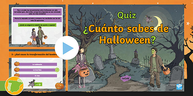 Preguntas Halloween Juegos online gratis para niños en sexto de primaria  por CPEE LA QUINTA