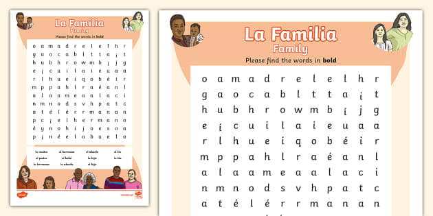 La Familia Word Search Ks Teacher Made Twinkl