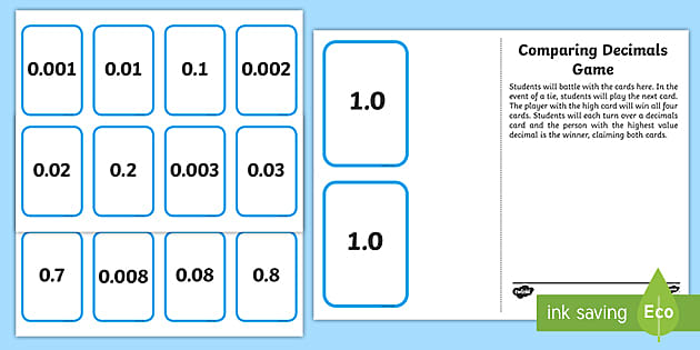 Comparing And Ordering Decimals Game Lesson Plans Twinkl