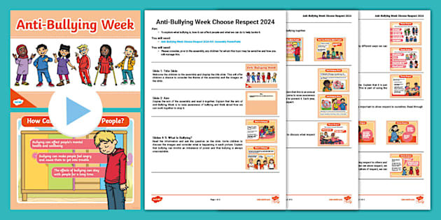 Anti Bullying Week Choose Respect 2024 Ks1 Assembly Pack