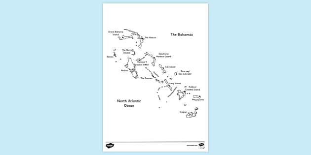 FREE Map Of The Bahamas Colouring Colouring Sheets   T Ad 805 Map Of Bahamas Colouring Sheet Ver 1 