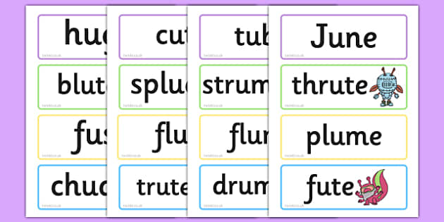 phase 5 split digraph ue words flashcards real and nonsense wordsds