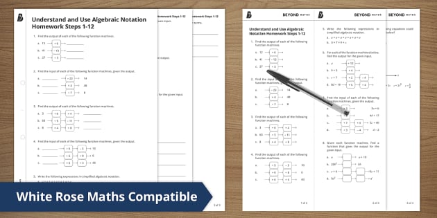 FREE! - 👉 Understand and Use Algebraic Notation Steps 1-12 Homework