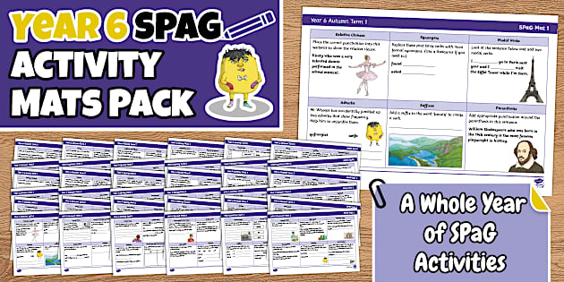 Year 6 Spelling, Punctuation and Grammar Mats Activity Pack