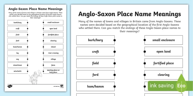 primary homework help saxons place names