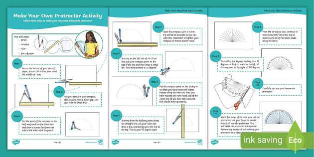 Make Your Own Protractor Worksheet (Teacher-Made)