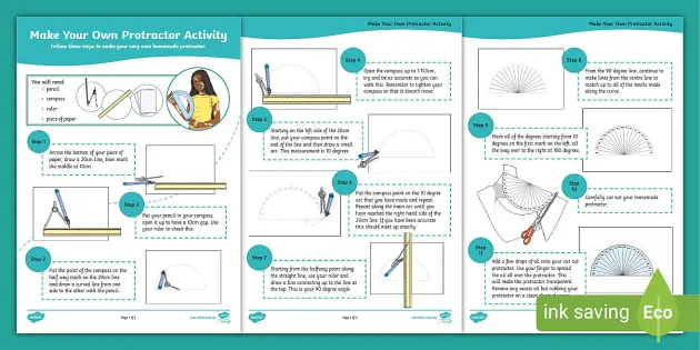 Make Your Own Protractor Worksheet teacher made Twinkl