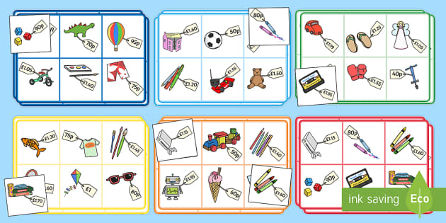 Toyshop Bingo Up to 2 Pounds teacher made Twinkl