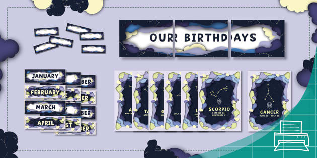 Space Dreams Class Birthdays Star Signs Classroom Display Packs