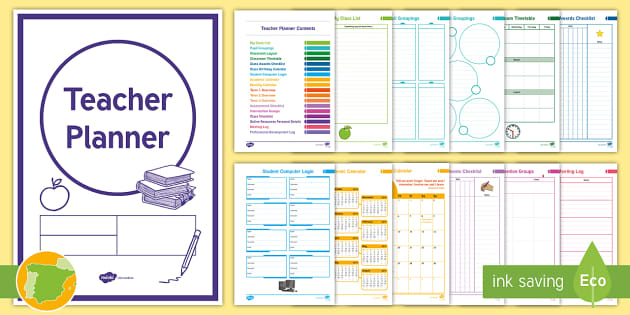 Teacher Planner Academic Year 2018-2019 - Spain - Twinkl