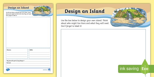 Design An Island Worksheet Teacher Made Twinkl   T D 1685021357 Design An Island Worksheet Ver 1 