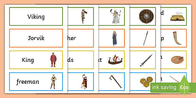 Vikings Vocabulary Matching Mat - Word Mat (Teacher-Made)