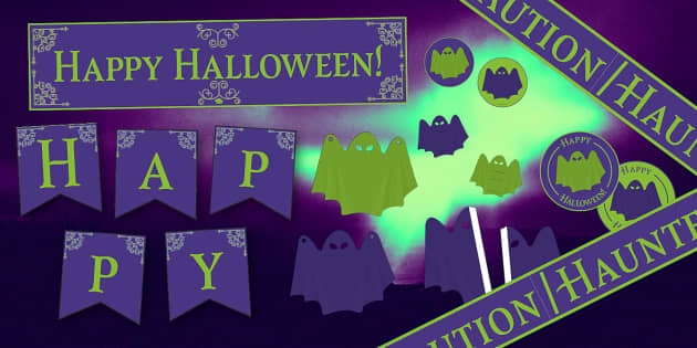 Halloween Purple and Green Office Party Pack | Twinkl Party