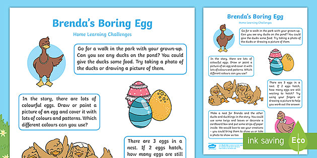 Brenda's Boring Egg: My Amazing Egg Worksheet / Worksheet