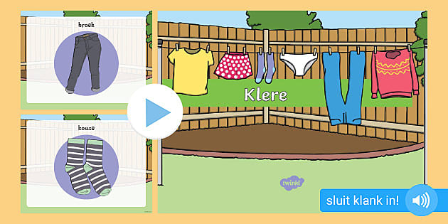 A Wide List of Clothes in Afrikaans - Twinkl