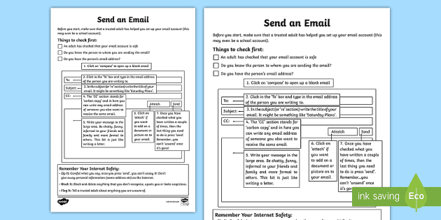 email etiquette for students worksheet it ages 7 to 9