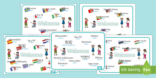 👉 Welcome Poster in Different Languages - Primary Resources