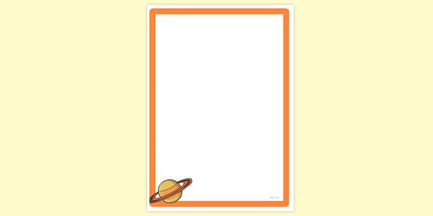 FREE! - Simple Blank Saturn Page Border | Page Borders | Twinkl