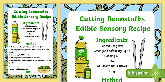 Cutting Beanstalks Edible Sensory Recipe Teacher Made