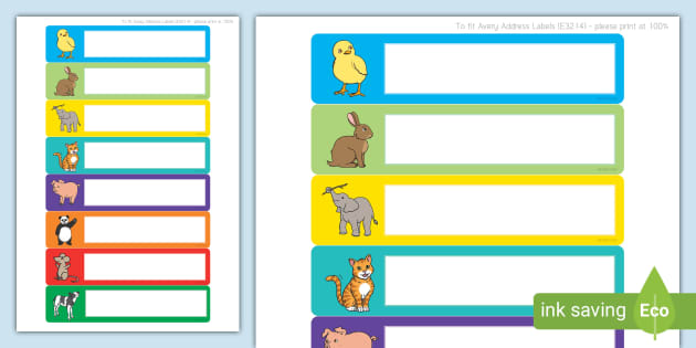 Editable Cute Animal Multicolour Tray Labels Teacher Made