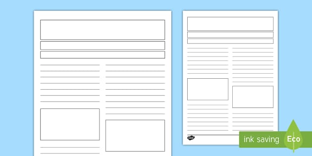 blank magazine article template