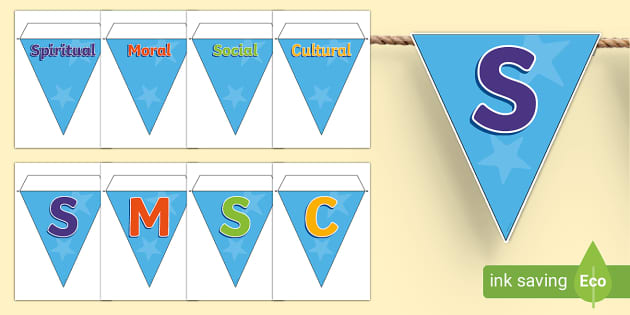 SMSC Display Bunting - PSHE - Wellbeing (teacher made)