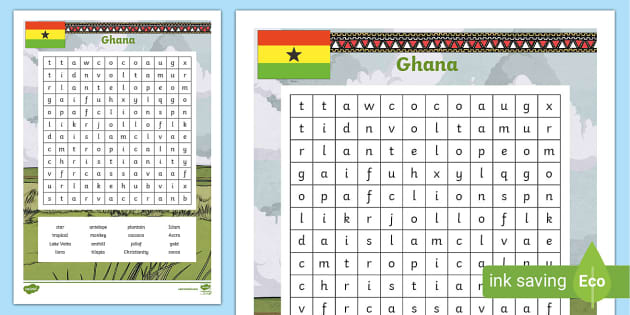 KS2 Ghana Word Search (teacher made) Twinkl